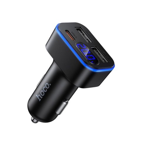 Ładowarka samochodowa Hoco z LCD 2x USB A + 1x USB C QC3.0 PD 42W Z63A czarna