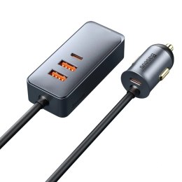 Baseus Share Together PPS Multi-port Fast charge Car Charger with Extension Cord 2U+2C 120W Space Grey