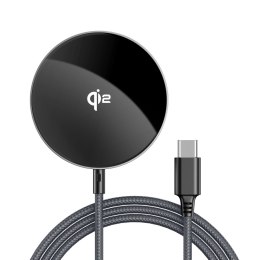 Ładowarka indukcyjna Acefast E24 Qi2 15W magnetyczna z kablem USB-C 1.2m - czarna