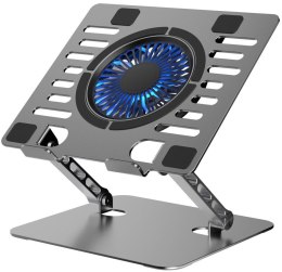 Podstawka chłodząca pod laptop regulowana ART P12 1 x USB A LED aluminiowa