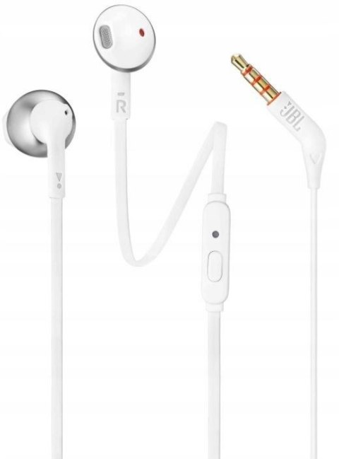 Słuchawki przewodowe douszne Jack 3,5 mm JBL T205 białe