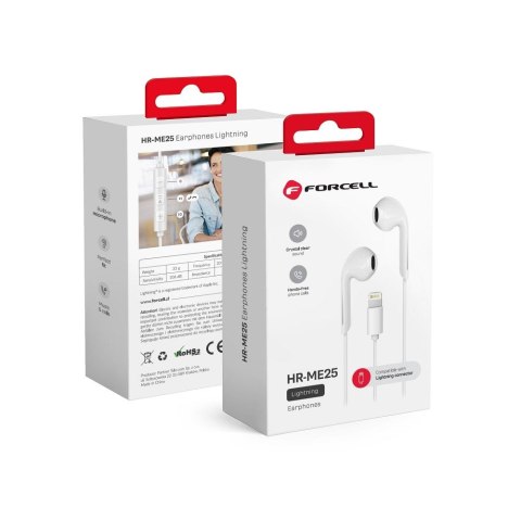 Słuchawki przewodowe douszne Lightning Forcell F-Audio HR-ME25 białe