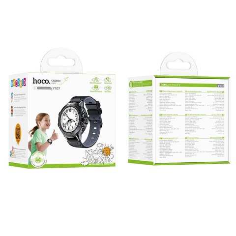 Smartwatch dla dzieci Hoco 1,28" 4G GPS z funkcją rozmowy Y107 czarny