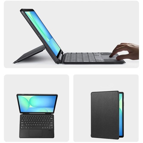 DUX DUCIS etui DK składane z klawiaturą bezprzewodową do SAMSUNG Tab S10 FE Plus czarne