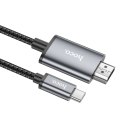 Kabel USB C do HDMI Hoco 4K 30Hz 2 m UA27 stalowy szary