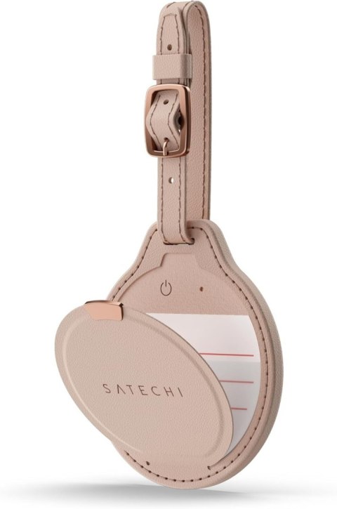 Lokalizator zgodny z Apple Find My Satechi FindAll Luggage Tag w formie zawieszki do bagażu ze skóry wegańskiej ST-LFALTW różowy