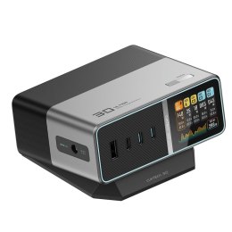 Stacja ładująca Cuktech TA3005U 300W 5w1 z wyświetlaczem cyfrowym - srebrna
