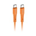 Kabel USB C do USB C Forcell F-Energy QC4.0 PD 3A 60W Silicone 1 m C344 pomarańczowy