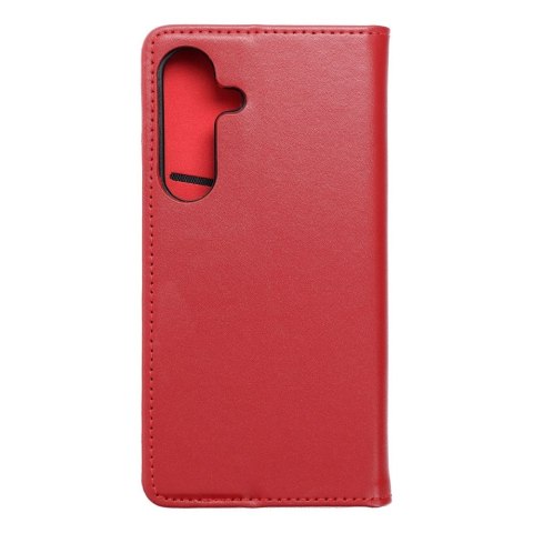 Etui z klapką na Samsung S24 Smart Pro Book skórzane bordowe
