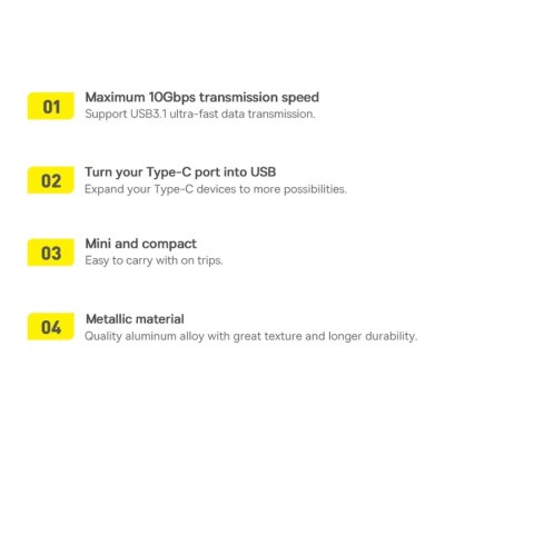 Adapter Baseus Ingenuity Series z USB-C do USB-A 10Gb/s - niebieski