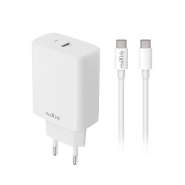 Maxlife ładowarka sieciowa PD QC MXTC-10-20C 1x USB-C 20W biała + kabel USB-C - USB-C 20W