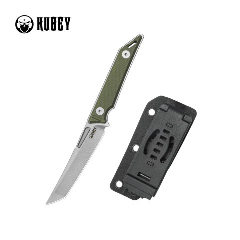 Nóż Kubey Goliath Green Micarta, Beadblasted 14C28N by Jake Hoback (KU430E)