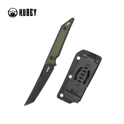 Nóż Kubey Goliath Green Micarta, Blackwashed 14C28N by Jake Hoback (KU430F)