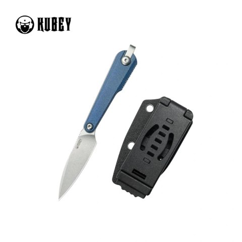Nóż Kubey YAG SP Blue Micarta, Beadblasted 14C28N by Ostap Hel (KU452B)
