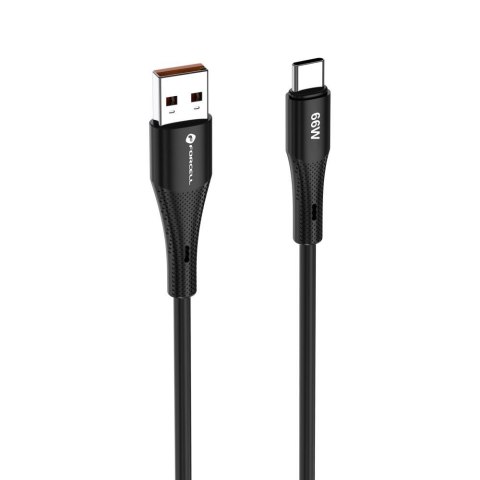 Kabel USB A do USB C Forcell F-Energy QC4.0 3A 66W Silicone 1 m C342 czarny