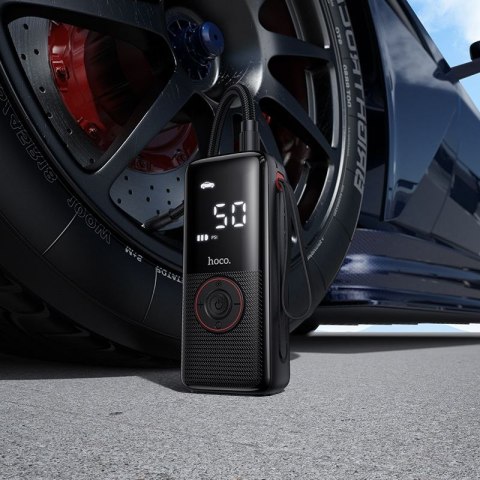 Kompresor samochodowy Hoco bezprzewodowy 4000mAh ZP18 czarny