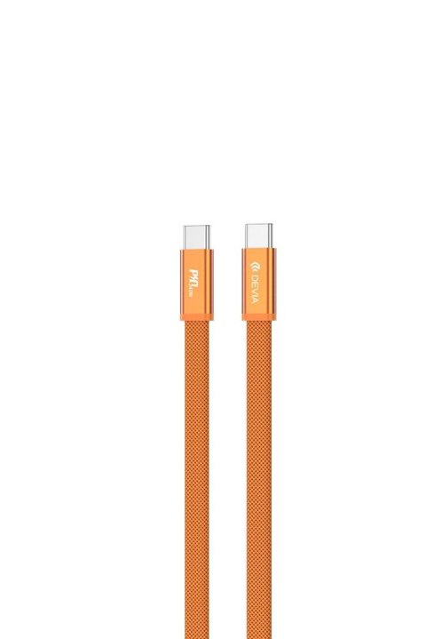 Devia Kabel Ultra3 USB-C PD 240 W, płaski, 1,5 m, pomarańczowy