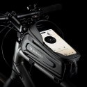 Sakwa rowerowa Wozinsky na ramę pancerna z kieszonką na telefon 1.7 l - czarna
