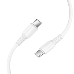 Kabel USB C do USB C Hoco 3A 60W 1 m X120 biały