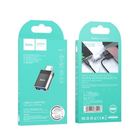 Adapter OTG USB C do USB A Hoco UA17 czarny