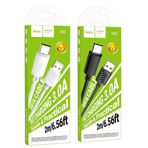 Kabel USB A do USB C Hoco 3A 2 m X88 biały