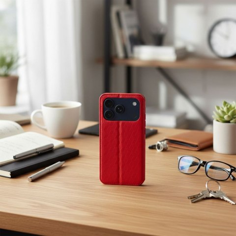 Etui z klapką na iPhone 17 PRO / 18 PRO Cubic Book czerwone