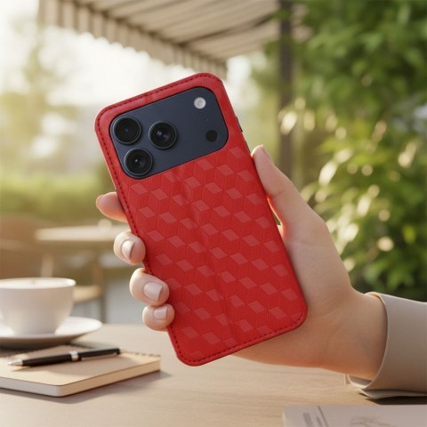 Etui z klapką na iPhone 17 PRO MAX / 18 PRO MAX Cubic Book czerwone