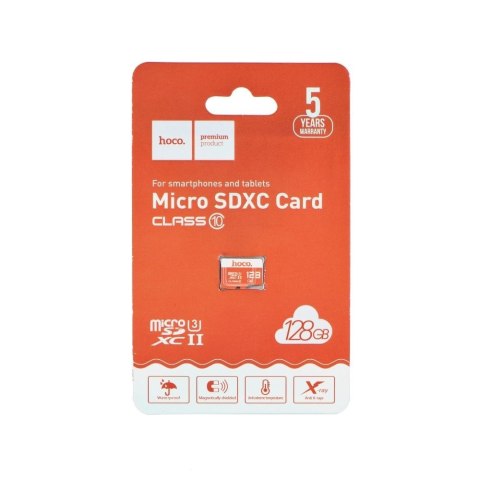 Karta microSD 128GB class 10 Hoco pomarańczowa