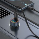 Ładowarka samochodowa Hoco USB A + USB C QC3.0 PD 30W + kabel USB C do USB C Z57A czarna