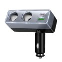 Ładowarka samochodowa Hoco z rozdzielaczem 1xUSB A + 1xUSB C + 2 porty zapalniczki QC3.0 PD max 240W/24V Z65B czarna