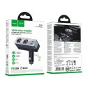 Ładowarka samochodowa Hoco z rozdzielaczem 1xUSB A + 1xUSB C + 2 porty zapalniczki QC3.0 PD max 240W/24V Z65B czarna