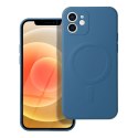 Etui na iPhone 12 Silicone Mag Cover zgodne z MagSafe (camera protection) niebieskie