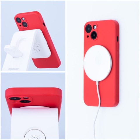 Etui na iPhone 13 MINI Silicone Mag Cover zgodne z MagSafe (camera protection) czerwone