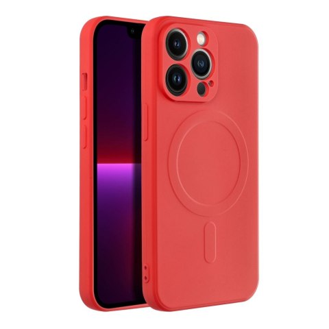 Etui na iPhone 13 PRO Silicone Mag Cover zgodne z MagSafe (camera protection) czerwone