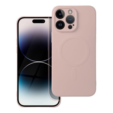 Etui na iPhone 14 PRO MAX Silicone Mag Cover zgodne z MagSafe (camera protection) różowe