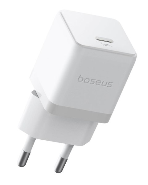 Baseus Palm Szybka Ładowarka Sieciowa 20W 1×USB-C z kablem biały