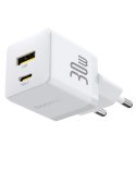 Baseus Palm Szybka Ładowarka Sieciowa 30W USB-C USB-A EU Biały