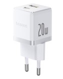 Baseus palm ładowarka sieciowa 20W usb-c usb Biały