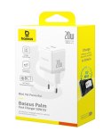 Baseus palm ładowarka sieciowa 20W usb-c usb Biały