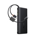 Baseus power bank z wyświetlaczem cyfrowym i podwójnymi wbudowanymi kablami usb-c 25000mAh 145W Czarny