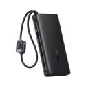 Baseus power bank z wyświetlaczem cyfrowym i podwójnymi wbudowanymi kablami usb-c 25000mAh 145W Czarny
