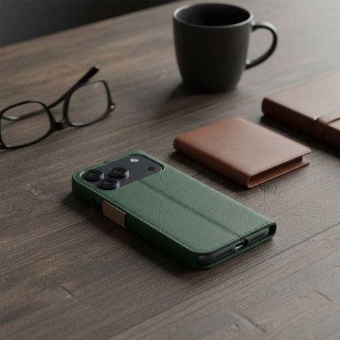 Etui z klapką na iPhone 17 PRO / 18 PRO Split Book zielono-złote