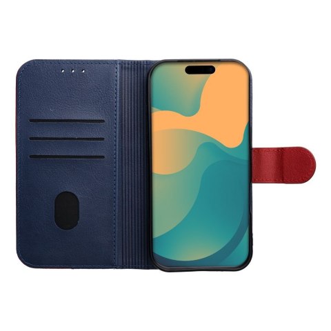 Etui z klapką na iPhone 17 / 18 Split Book granatowo-czerwone