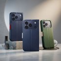 Etui z klapką na iPhone 17 / 18 Split Book granatowo-czerwone