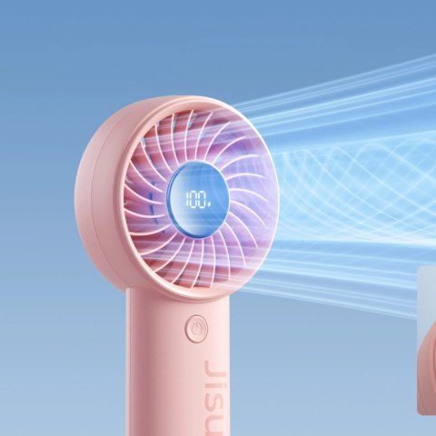 Mini wentylator Jisulife Handheld Fan Life4 3600mAh przenośny wiatraczek USB - różowy