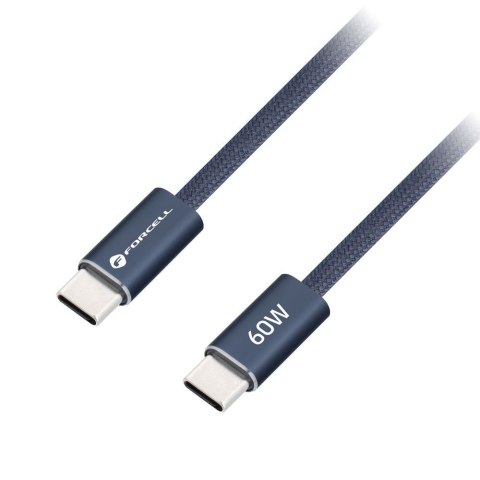 Kabel USB C do USB C Forcell F-Energy QC4.0 PD 3A 60W Cafule Color 1,2 m ACYH23 granatowy