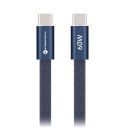 Kabel USB C do USB C Forcell F-Energy QC4.0 PD 3A 60W Cafule Flat 1,2 m CCFN23 granatowy