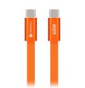 Kabel USB C do USB C Forcell F-Energy QC4.0 PD 3A 60W Cafule Flat 1,2 m CCFN23 pomarańczowy