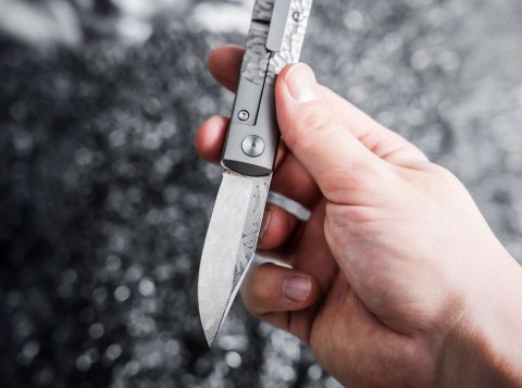 Böker BRLW Meteorite Damast Platinum Nóż Premium EDC