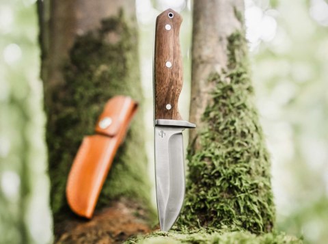 Böker Plus Walnut Drop Nóż Stały 14C28N Drewno Orzech